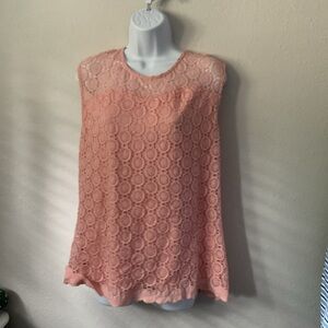 Roz and Ali Pink Sleeveless Shirt size XL